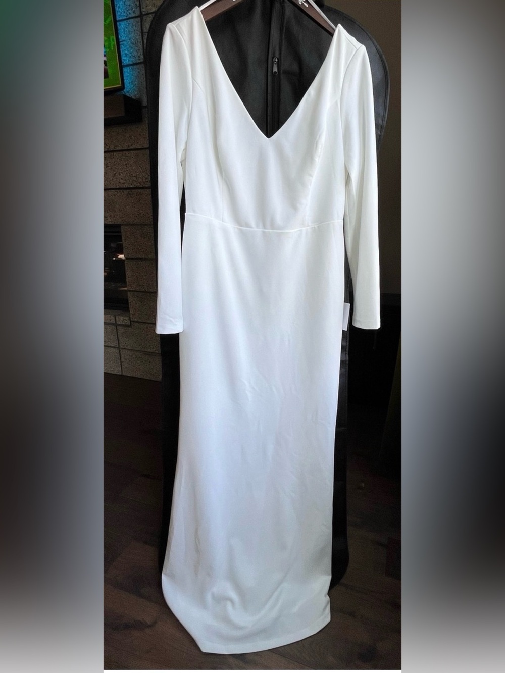 New- Lulus Feeling Of Forever White Long Sleeve Mermaid Maxi Dress - Size 1X - Picture 4 of 8